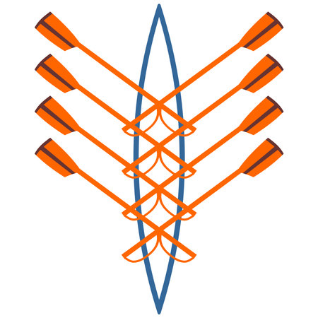 Vector logo for rowing club orange and greenのイラスト素材