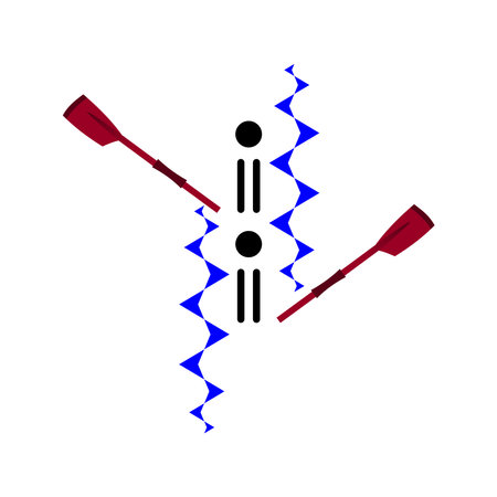 Image vector rowing sport emblem black and red