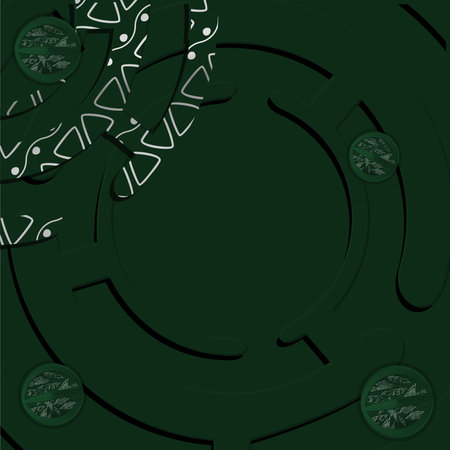 Green banner with circles. Color vector illustrationのイラスト素材