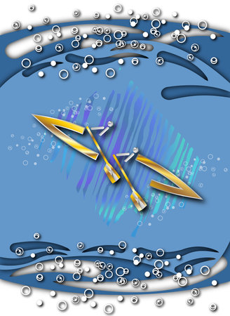 Banner with a golden spoon for rowing sports. Vector illustrationのイラスト素材