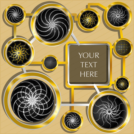 Advertising banner with balls and pipe lattice. Vector illustration.のイラスト素材