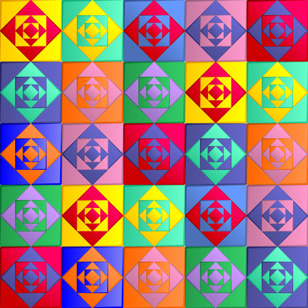 Seamless pattern from rhombuses in paper cut style. Vector illustrationのイラスト素材