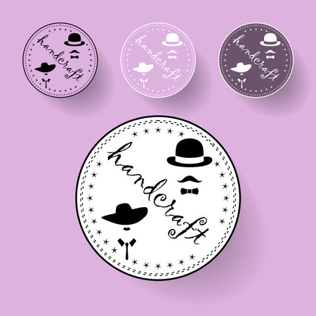 Stamps for needlework, handmade, handicraft products. Vector illustrationのイラスト素材