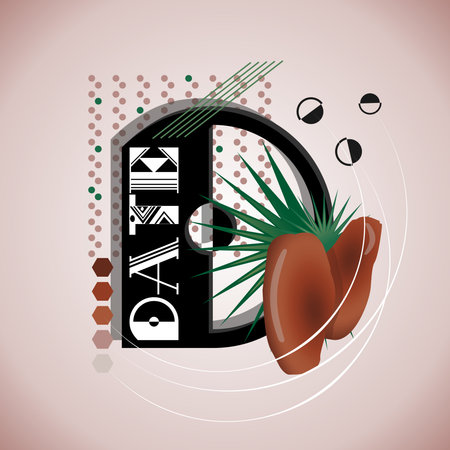 The letter D and Date on a bright abstract backgroundのイラスト素材