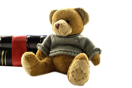 Toy and Books isolated on a white backgroundの写真素材