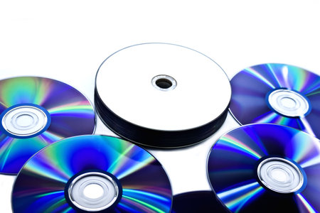 Disks isolated on a white background の写真素材