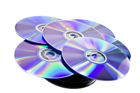 Disks isolated on a white backgroundの写真素材