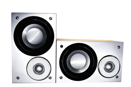 Musical columns isolated on white backgroundの写真素材