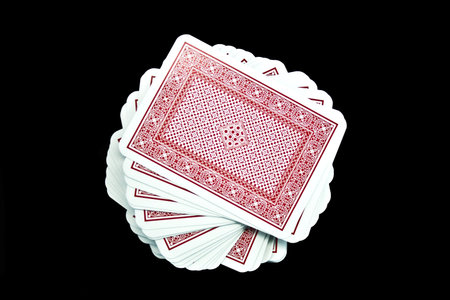 Playing cards on a black backgroundのeditorial素材