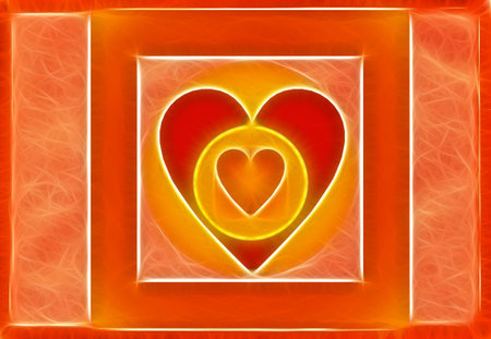 Abstract background with a heart symbolの写真素材