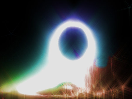Abstract background with a bright shone ring                               