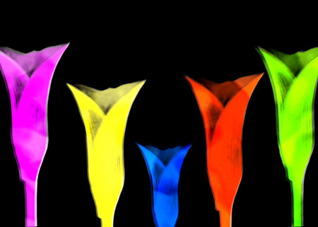 Abstract flowers on a black backgroundの写真素材