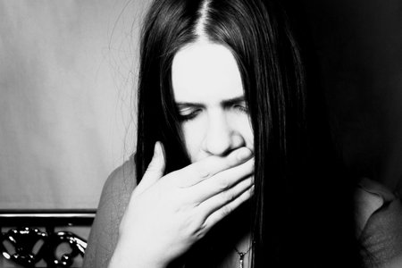 Portrait of the young woman with long hairの写真素材