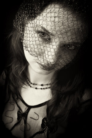 portrait of a young woman in veil