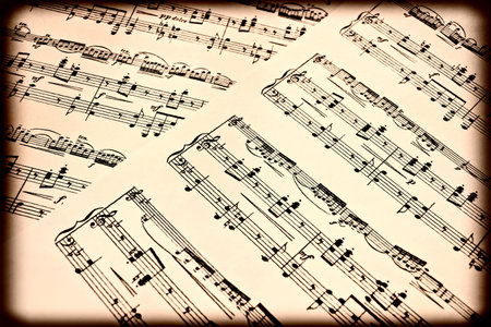 Old Musical notesの写真素材