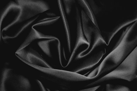 texture of a black silkの写真素材