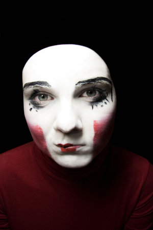 Portrait of the sad mimeの写真素材