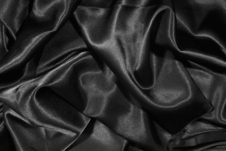 structure of a black satin close upの写真素材
