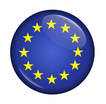  icon with flag of  EU isolated on white backgroundの写真素材