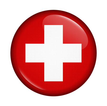 icon with flag of Swiss isolated on white backgroundの写真素材