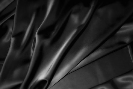 texture of a black silkの写真素材