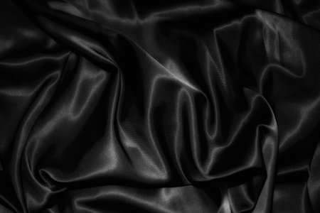 texture of a black silkの写真素材