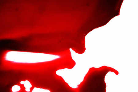 spot of red blood on white close upの写真素材