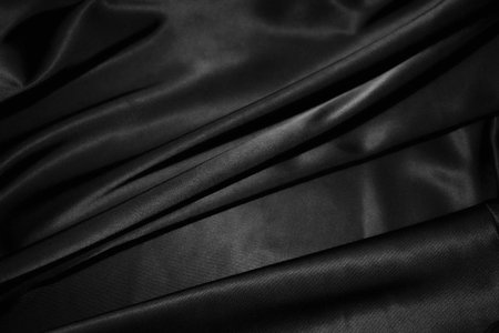 texture of a black silkの写真素材