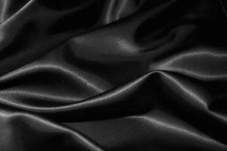 texture of a black silkの写真素材