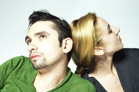 Portrait of Young beautiful couple in love close up