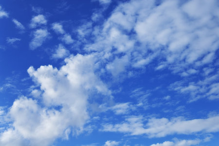 blue sky with cloudsの写真素材