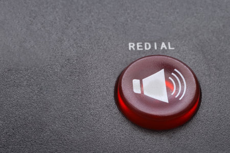 Red redial  button macroの写真素材