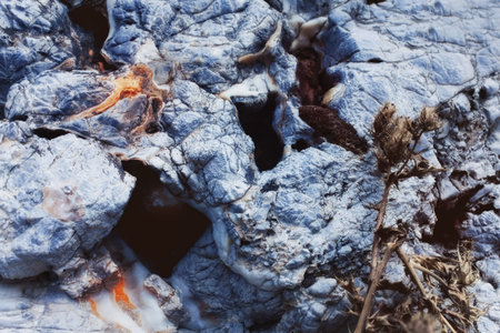 Texture of gray volcanic stone close up