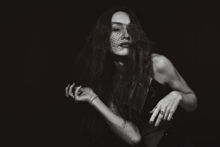 Prtrait of Young beautiful woman in the veil.
