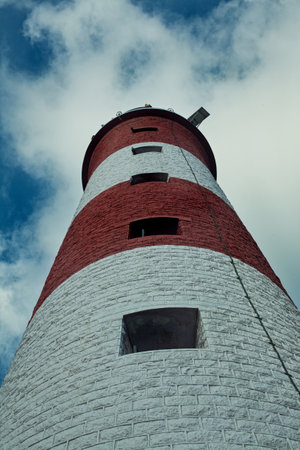 Tower lighthouse view from below. Kovalam, India