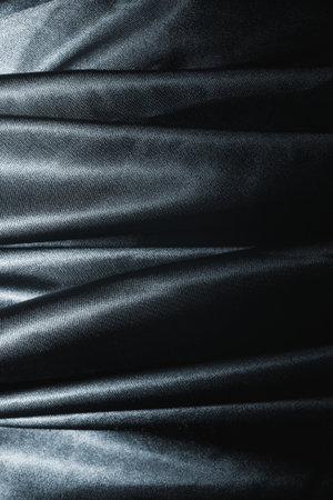 texture of a black silk close upの写真素材