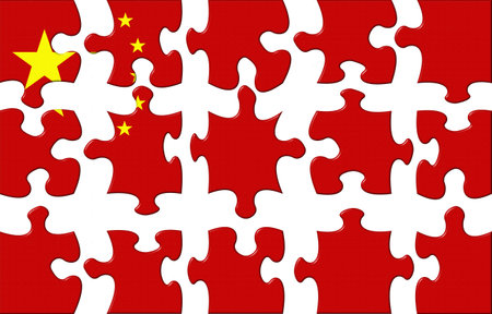 Flag of China puzzleのeditorial素材