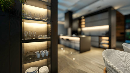 3d rendering of modern cozy interior with living,dining zone stair and kitchen for sale or rent with...