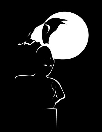 The illustration to the poem by Allan PoEのイラスト素材