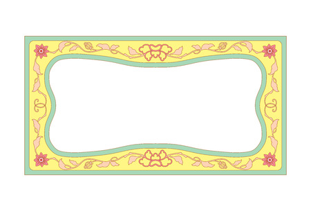 Vintage border frame engraving with retro ornament patternのイラスト素材