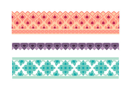 Thai art seamless boarder patternのイラスト素材