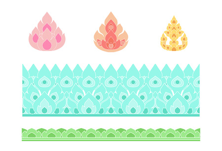 Thai art seamless boarder patternのイラスト素材