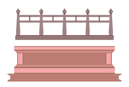 Thai style vintage railing and balustradeのイラスト素材