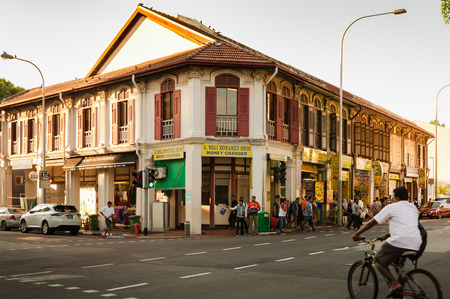 SINGAPORE - JULY 5, 2016 : old style shop house in Singapore