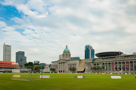 Singapore, 2 JULY 2016: National Art Gallery view from Cricket field. the National Art Gallery is the largest visual arts venue and largest museum in Singapore.のeditorial素材