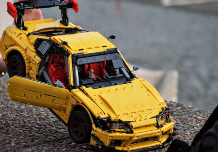 toy sports car in bright yellow