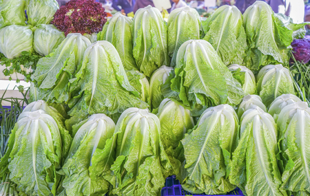 Lettuce on the open market for sell.の写真素材