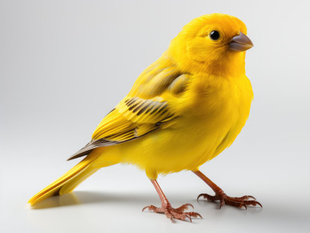 Yellow canary, canary on a white background. Isolated. AI Generativeの素材