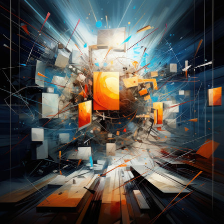 Abstract technology background, 3D illustration with hi-tech concept.の素材