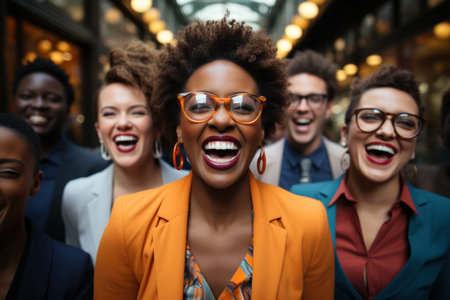 Portrait of a group of smiling african american business peopleの素材